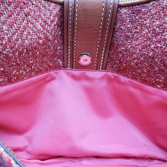 Coach Hampton Herringbone Slim Hobo - Leather, Suede, & Tweed, EUC, 2007, F11214 - Picture 10 of 15